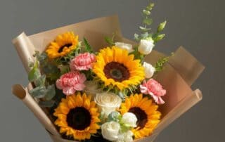 Graduation Bouquet with Sunflowers, peonies and roses