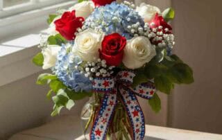 Red and White Roses Fourth of July Flowers