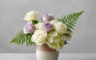 Sympathy Flowers with Roses, Ferns and Hydrangea